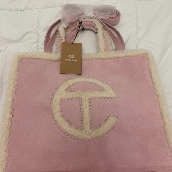 Telfar x UGG Ballet Pink Suede Medium Tote - Picture 4 of 4